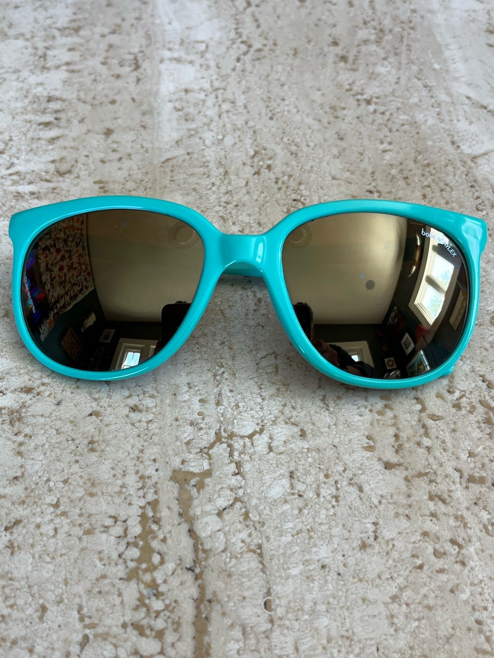 🇫🇷 Vintage Bollé Acrylex Sunglasses | Made in France | Teal Frame | Mirror Lens
